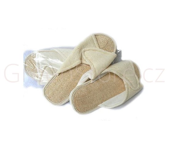 Pánské pantofle nazouváky z přírodní lufy